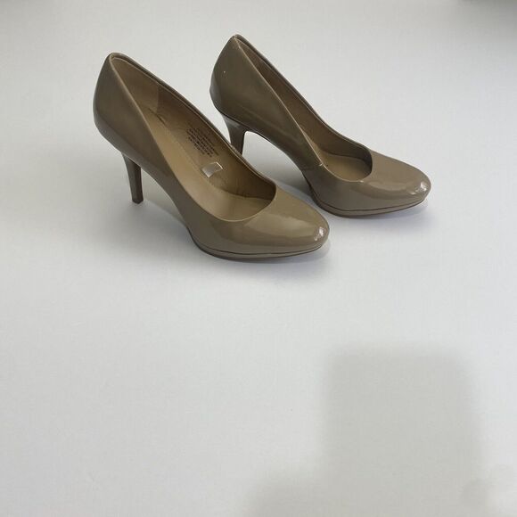 Merona Women’s Heels 7 Dress Stiletto PumpsTan Faux Leather Slip‎ On Almond Toe - Picture 8 of 16